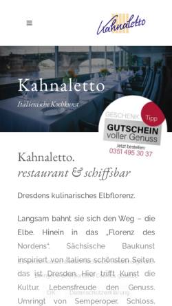 Vorschau der mobilen Webseite kahnaletto.de, Kahnaletto