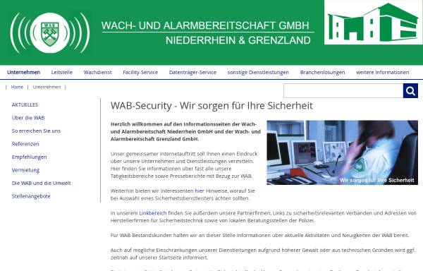 Vorschau von www.wab-security.de, Wach- und Alarmbereitschaft GmbH Niederrhein & Grenzland