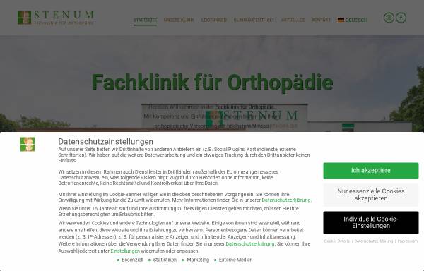 Vorschau von www.stenum-ortho.de, Fachklinik für Orthopädie Stenum