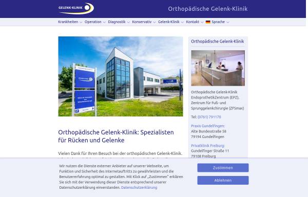 Vorschau von gelenk-klinik.de, Orthopädische Gelenk-Klinik Gundelfingen