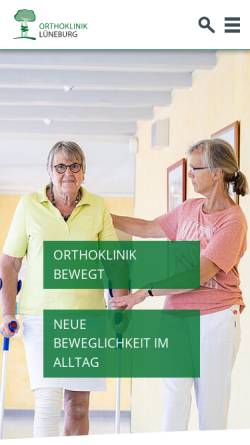 Vorschau der mobilen Webseite www.orthoklinik-lueneburg.de, Orthoklinik Lüneburg GmbH