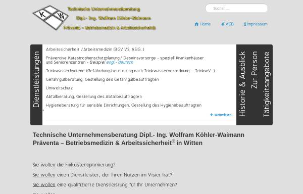 Vorschau von www.koehler-waimann.de, Dipl.-Ing. Wolfram Köhler-Waimann