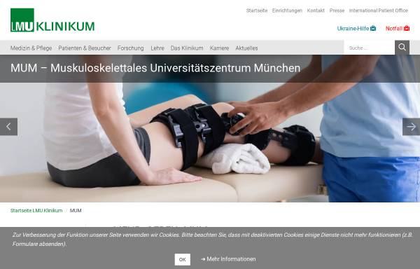 Vorschau von ortho.klinikum.uni-muenchen.de, Orthopädische Klinik der LMU München