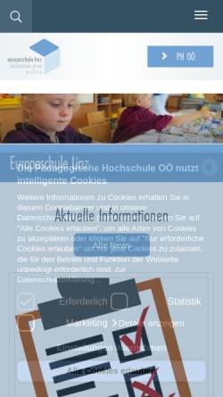 Vorschau der mobilen Webseite www.europaschule-linz.at, Übungshauptschule Europaschule