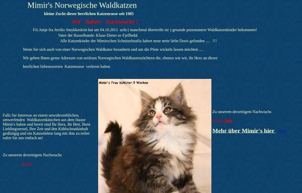 Vorschau von www.mimirs.de, Mimirs Norwegische Waldkatzen