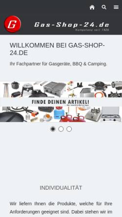 Vorschau der mobilen Webseite www.gas-shop-24.de, Gas-Klein