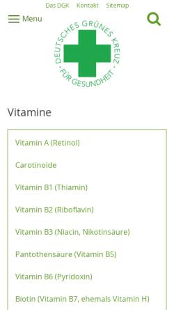 Vorschau der mobilen Webseite dgk.de, DGK: Vitamine