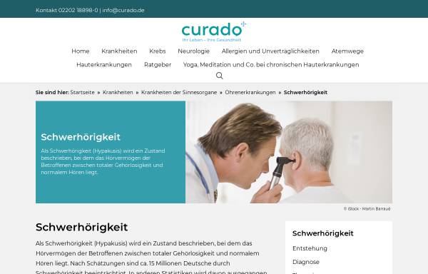 Vorschau von www.curado.de, Ratgeber Schwerhörigkeit