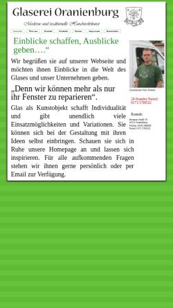 Vorschau der mobilen Webseite www.glaserei-oranienburg.de, Glaserei Oranienburg GbR
