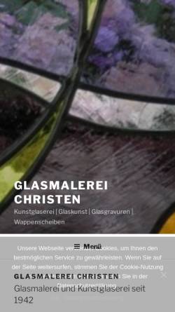 Vorschau der mobilen Webseite www.glas-art.ch, Glasmalerei Christen