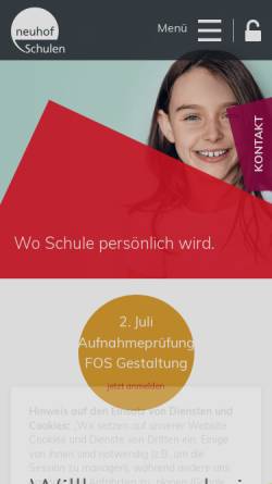Vorschau der mobilen Webseite www.neuhof-schulen.de, Neuhof-Schulen