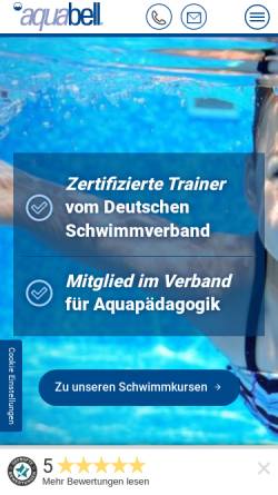 Vorschau der mobilen Webseite www.aquabell.de, Schwimmschule Aquabell