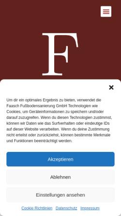 Vorschau der mobilen Webseite www.fussbodensanierung-faasch.de, Faasch Fußbodensanierung GmbH