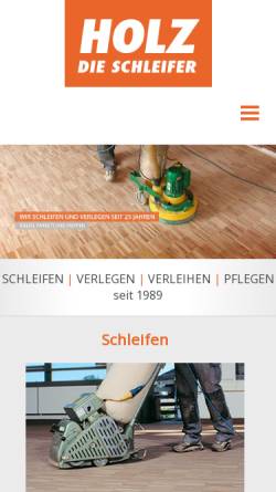 Vorschau der mobilen Webseite www.holz-die-schleifer.de, Holz Die Schleifer
