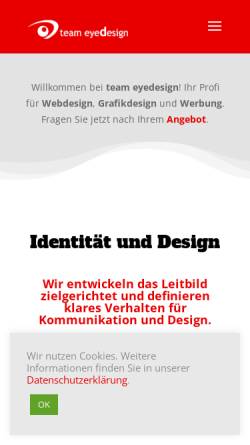 Vorschau der mobilen Webseite www.eyedesign.de, team eyedesign Werbeagentur