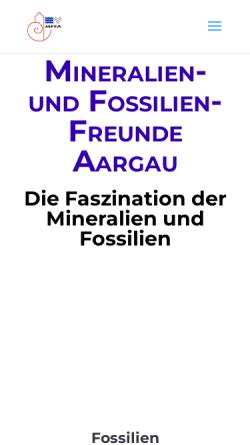 Vorschau der mobilen Webseite www.mffa.ch, Mineralien und Fossilienfreunde Aargau (MFFA)