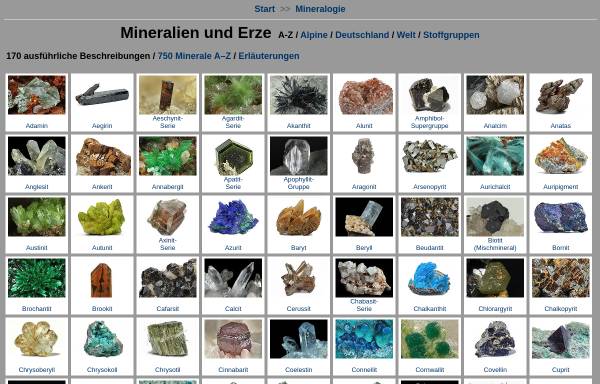 Vorschau von www.seilnacht.com, Mineraliengalerie [Seilnacht, Thomas]