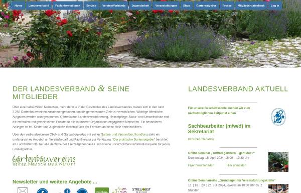 Vorschau von www.gartenbauvereine.org, Bayerischer Landesverband für Gartenbau und Landespflege