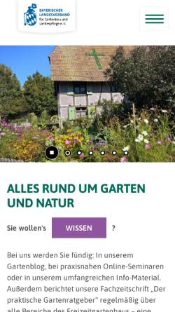 Vorschau der mobilen Webseite www.gartenbauvereine.org, Bayerischer Landesverband für Gartenbau und Landespflege