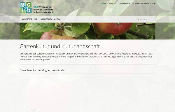 Vorschau von www.gartenbauvereine.de, Bundesarbeitsgemeinschaft Gartenkultur und Landespflege e.V.