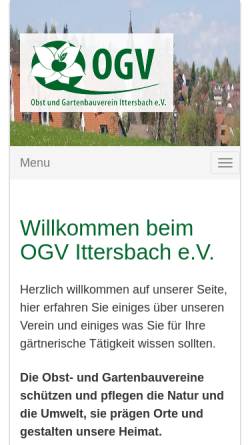 Vorschau der mobilen Webseite www.ogv-ittersbach.de, OGV Ittersbach e.V.