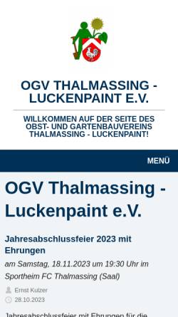 Vorschau der mobilen Webseite www.ogv-thalmassing.de, OGV Thalmassing/Luckenpaint