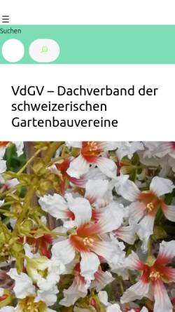 Vorschau der mobilen Webseite www.vdgv.ch, Verband deutschschweizer Gartenbauvereine