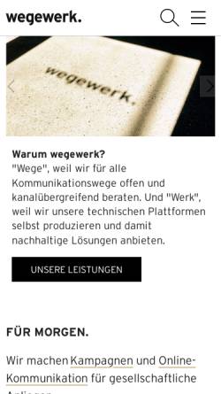 Vorschau der mobilen Webseite www.wegewerk.com, Wegewerk GmbH
