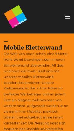 Vorschau der mobilen Webseite www.kletterwaende.ch, Kletterwände