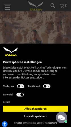 Vorschau der mobilen Webseite www.salewa.de, Salewa