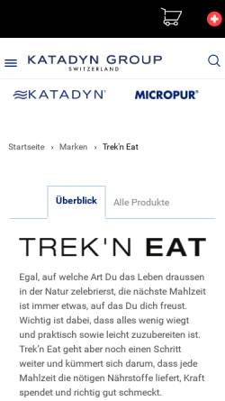 Vorschau der mobilen Webseite www.trekking-mahlzeiten.de, Trekking-Mahlzeiten GmbH