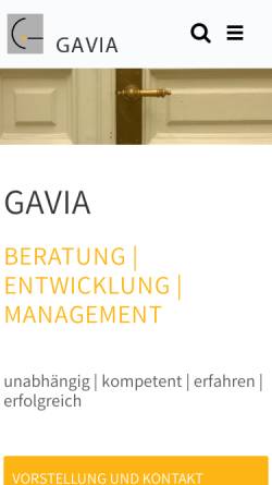 Vorschau der mobilen Webseite gavia-berlin.de, GAVIA Gesellschaft für Beratung, Entwicklung und Management mbH