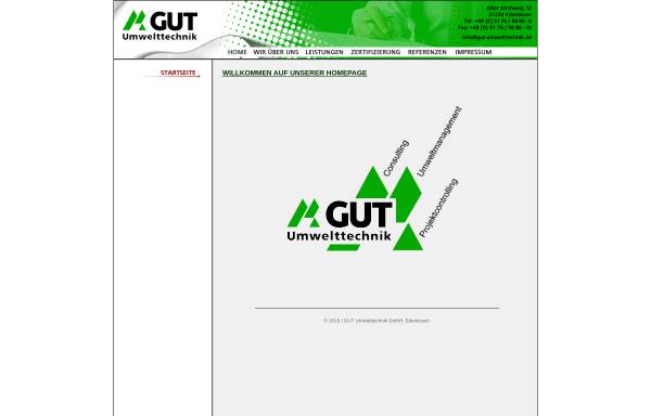 Vorschau von www.gut-umwelttechnik.de, GUT Umwelttechnik GmbH