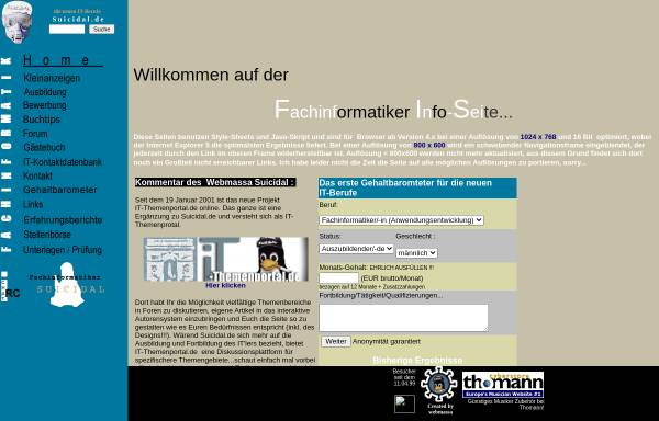 Vorschau von www.suicidal.de, Fachinformatiker-Info-Seite