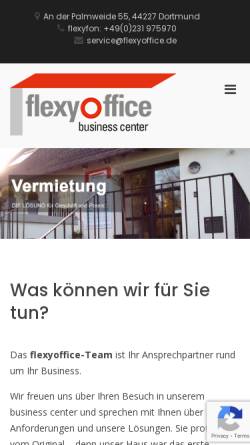 Vorschau der mobilen Webseite www.flexyoffice.de, Flexyoffice business center Jutta Steinke