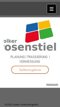 Vorschau der mobilen Webseite www.rosenstiel-gmbh.de, Volker Rosenstiel GmbH