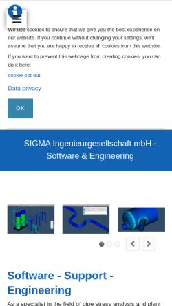 Vorschau der mobilen Webseite www.rohr2.de, Sigma Ingenieugesellschaft GmbH