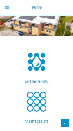Vorschau der mobilen Webseite www.iwb-possendorf.de, Ingenieurbüro für Wasser und Boden GmbH