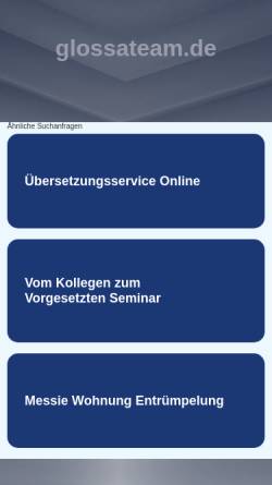 Vorschau der mobilen Webseite www.glossateam.de, GlossaTeam - Marion Schlüter