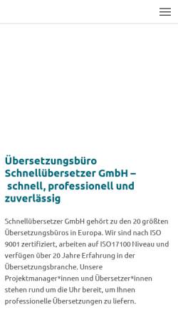Vorschau der mobilen Webseite www.schnelluebersetzer.de, Schnellübersetzer GmbH