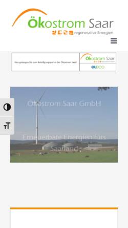 Vorschau der mobilen Webseite www.oekostrom-saar.de, Ökostrom Saar GmbH