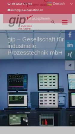 Vorschau der mobilen Webseite gip-automation.de, GIP Gesellschaft für industrielle Prozesstechnik mbH