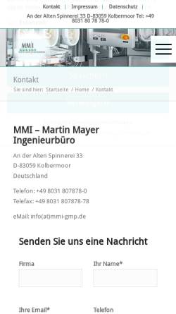 Vorschau der mobilen Webseite mmi-gmp.de, Martin Mayer Ingenieurbüro (MMI)