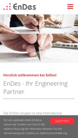 Vorschau der mobilen Webseite www.endes.net, EnDes Engineering und Design AG