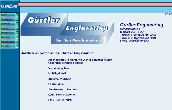 Vorschau von www.gereng.de, Gürtler Engineering