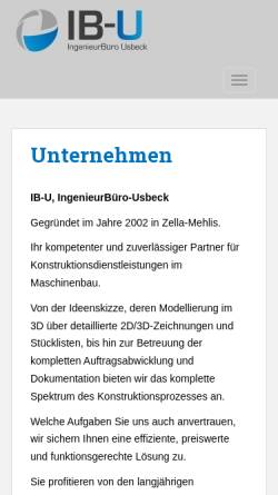 Vorschau der mobilen Webseite www.ib-u.de, Ingenieurbüro Usbeck, Inh. Dipl.-Ing. Mathias Usbeck
