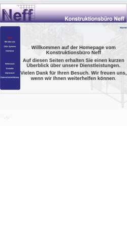 Vorschau der mobilen Webseite www.konstruktion-neff.de, Konstruktionsbüro Neff, Inh. Hubert Neff