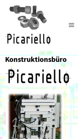 Vorschau der mobilen Webseite www.tbp-picariello.ch, Konstruktionsbüro Picariello