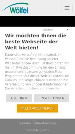 Vorschau der mobilen Webseite www.woelfel.de, Wölfel-Gruppe