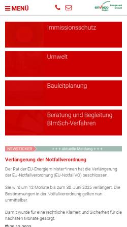 Vorschau der mobilen Webseite www.enveco.de, Enveco GmbH